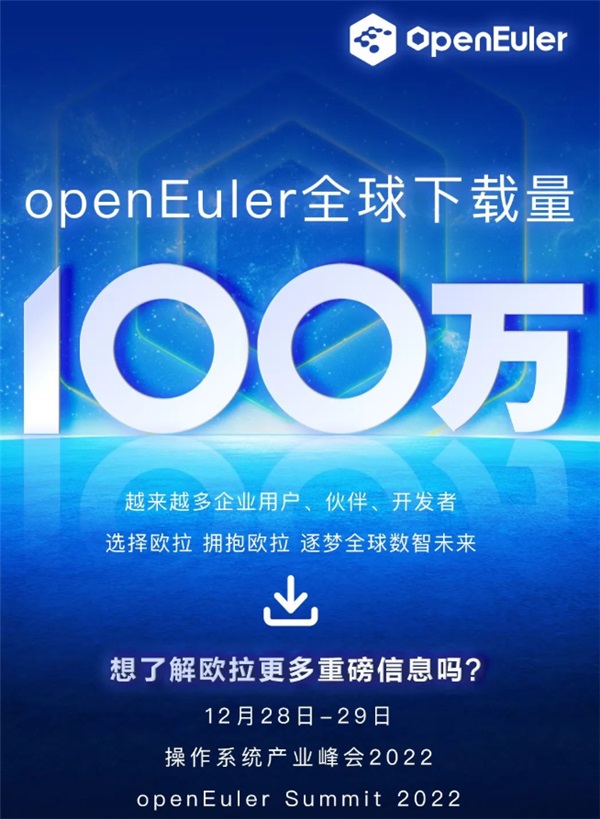 开源操作系统欧拉openEuler全球下载量破100万第2张